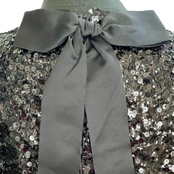 Black Sequin Kate Spade Dress with ADORABLE Bow Detail on Back-has POCKETS! - Picture 4 of 7